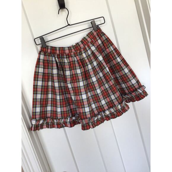 Crewcuts J. Crew Girls Plaid Ruffle Skirt in Snowy Stewart Tartan Multicolor XL - Picture 5 of 9